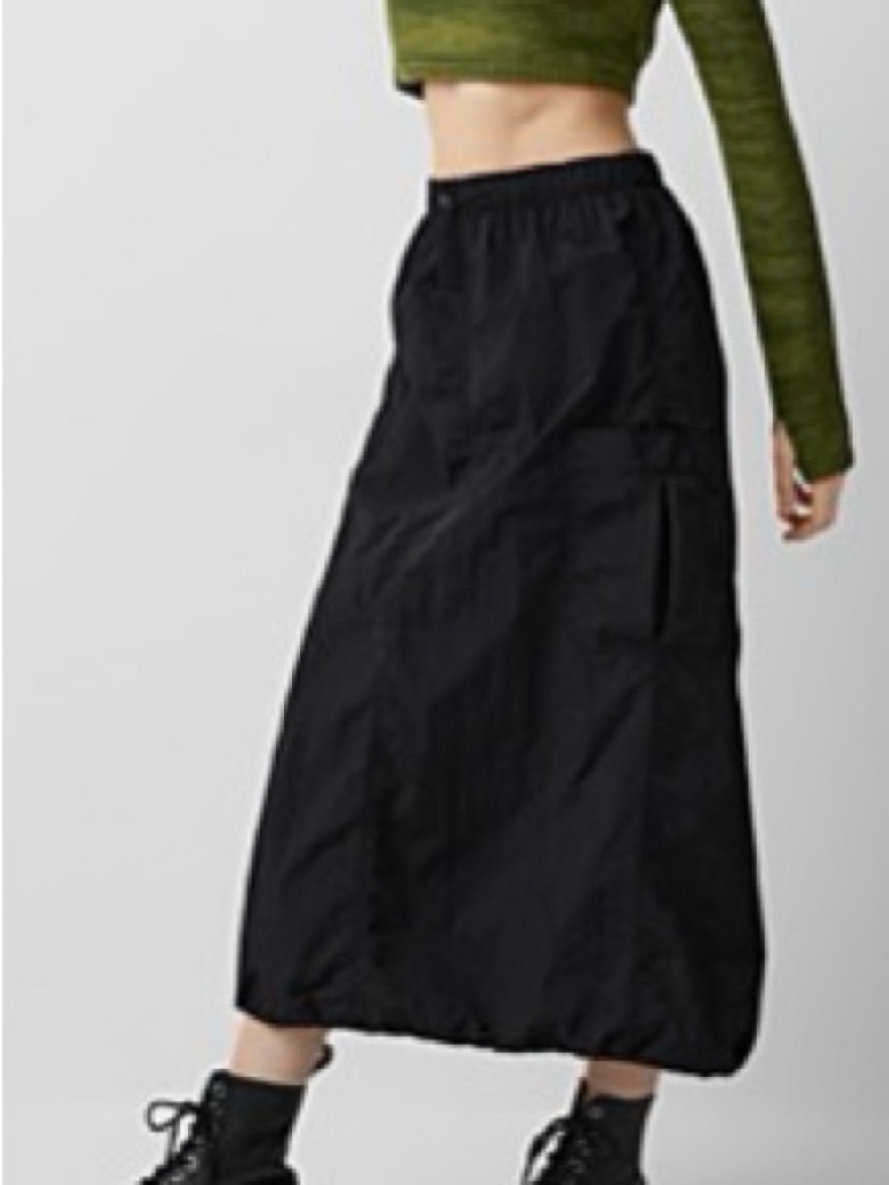Black Maxi Cargo Skirt - Women